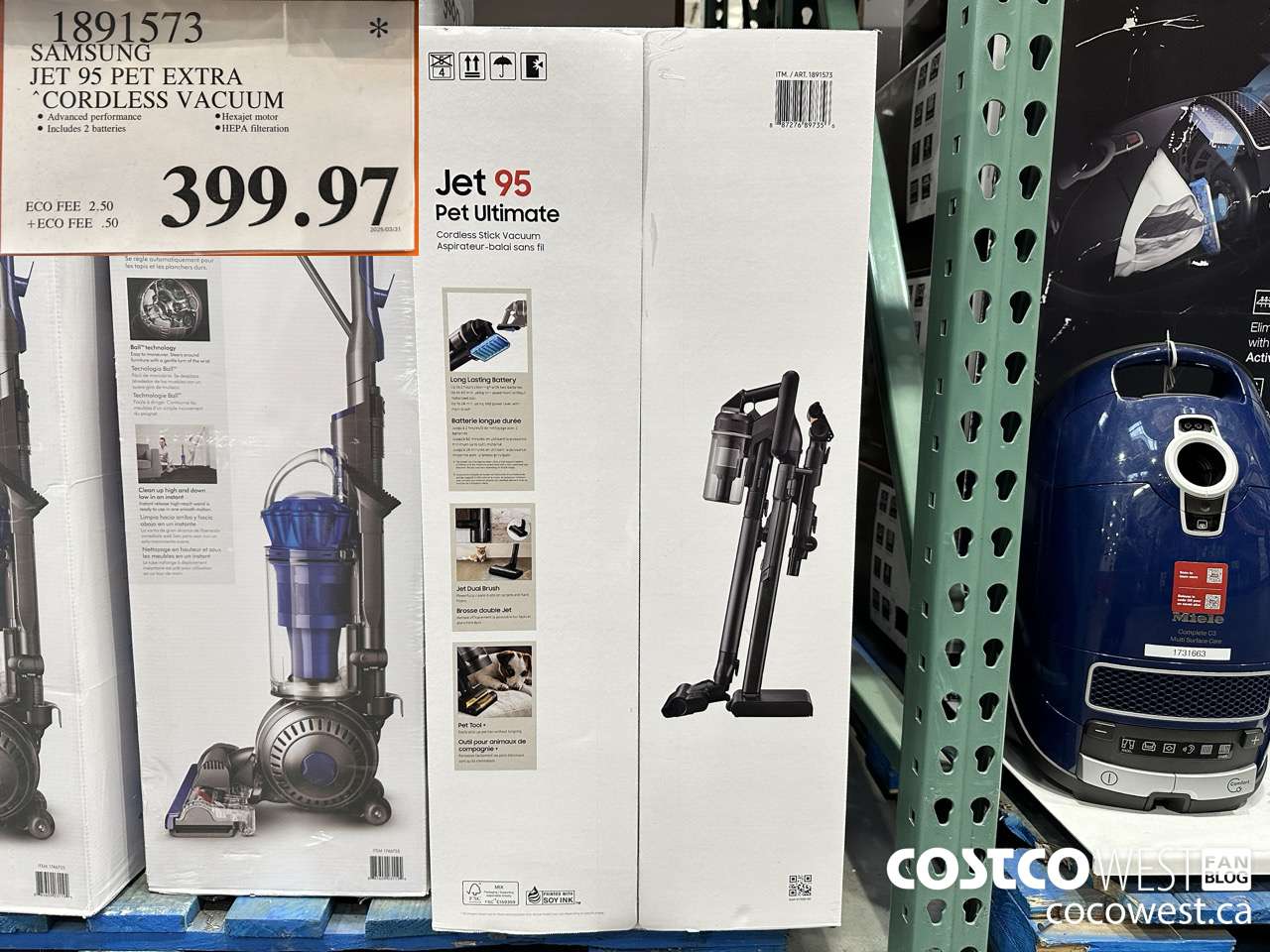 1891573 SAMSUNG JET 95 PET EXTRA STICK VACUUM $399.97