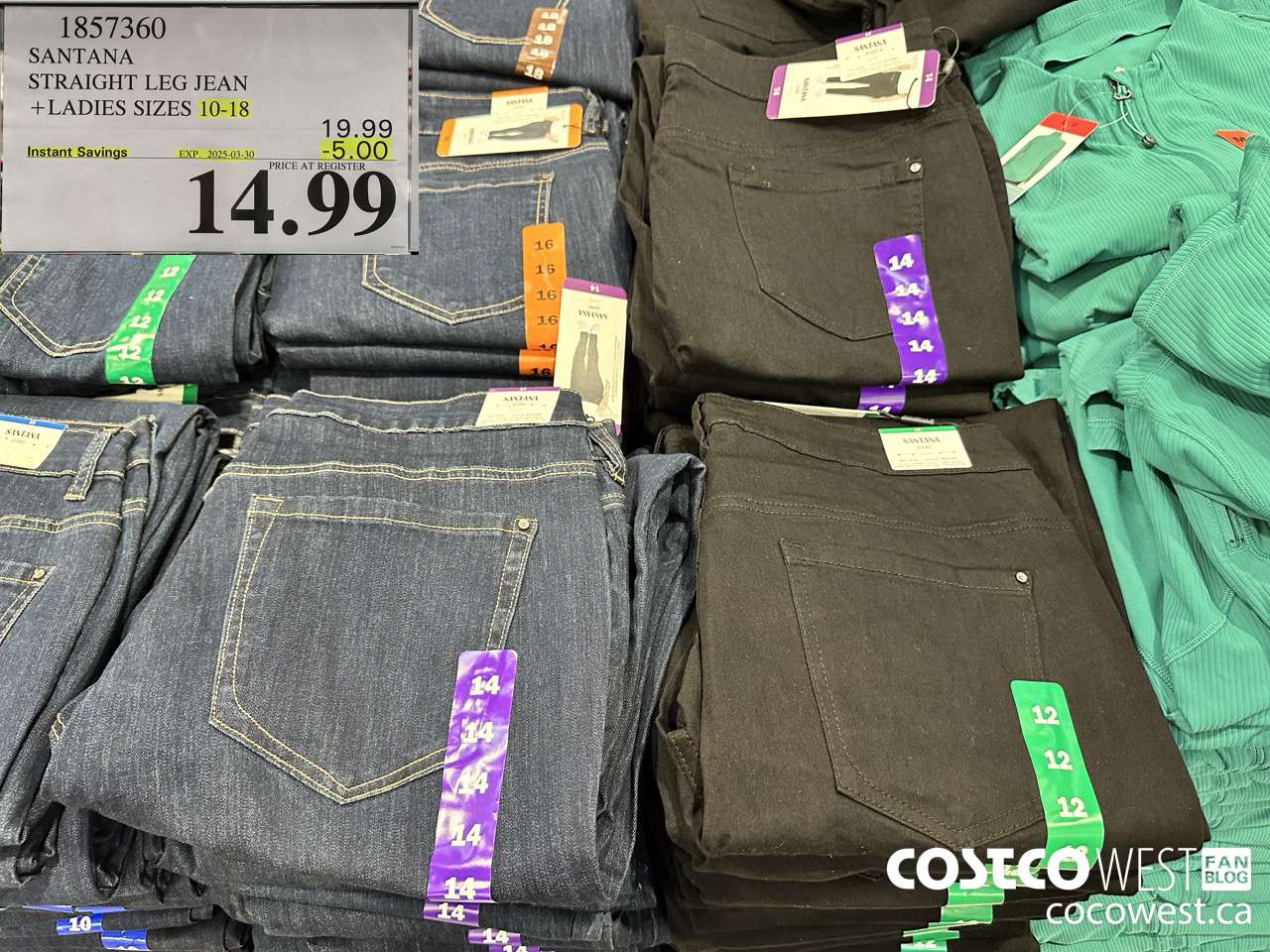 1857360 SANTANA STRAIGHT LEG JEAN LADIES SIZES 10-18 ($5.00 INSTANT SAVINGS EXPIRES ON 2025-03-30) $14.99