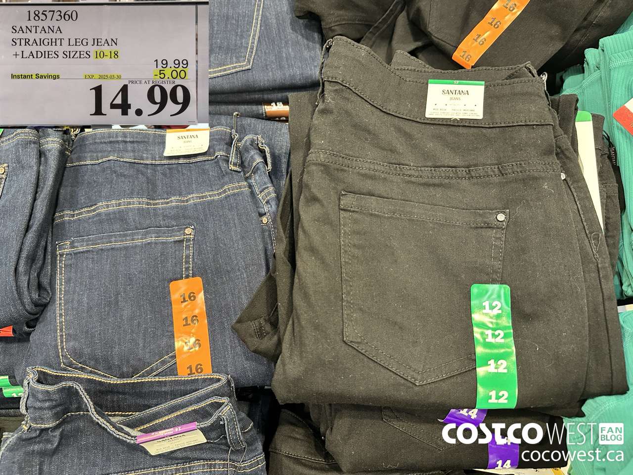 1857360 SANTANA STRAIGHT LEG JEAN LADIES SIZES 10-18 ($5.00 INSTANT SAVINGS EXPIRES ON 2025-03-30) $14.99