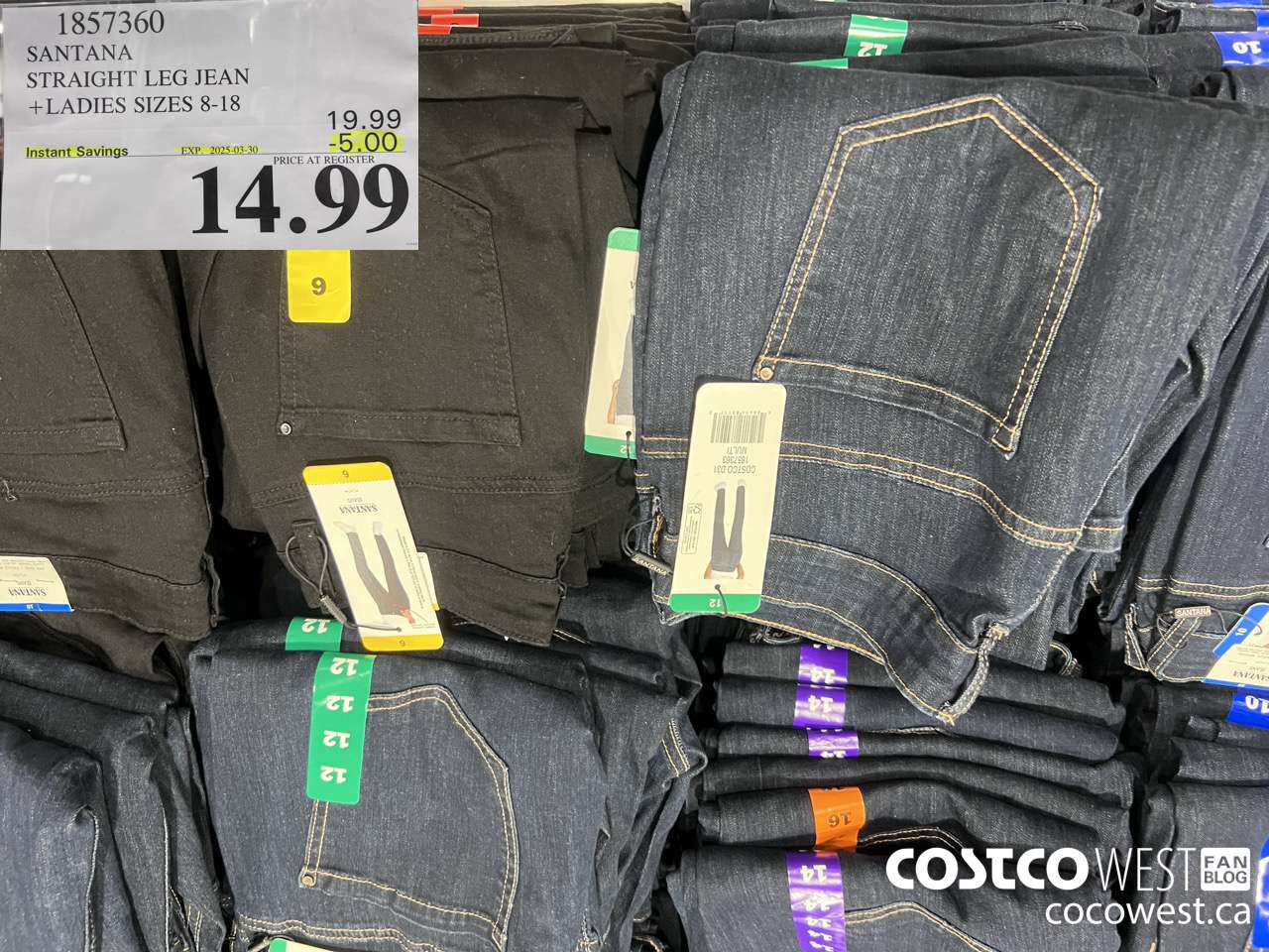 1857360 SANTANA STRAIGHT LEG JEAN LADIES SIZES 6-18 ($5.00 INSTANT SAVINGS EXPIRES ON 2025-03-30) $14.99