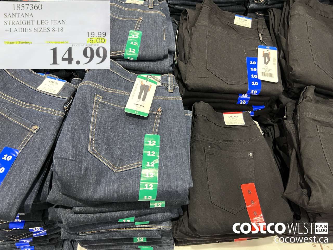 1857360 SANTANA STRAIGHT LEG JEAN LADIES SIZES 6-18 ($5.00 INSTANT SAVINGS EXPIRES ON 2025-03-30) $14.99