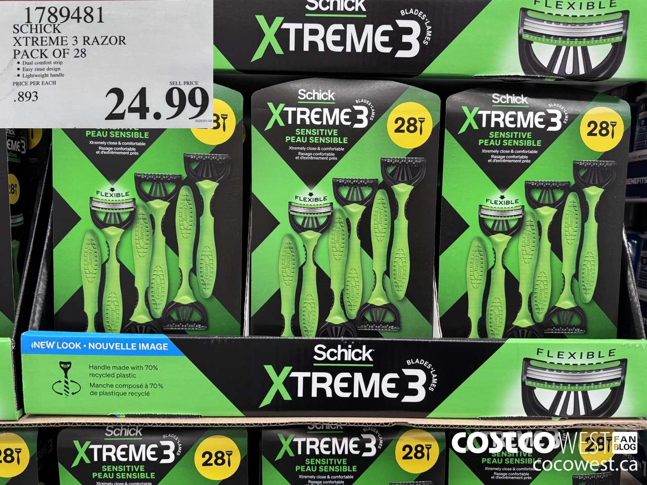 1789481 SCHICK XTREME 3 RAZOR PACK OF 28 $24.99