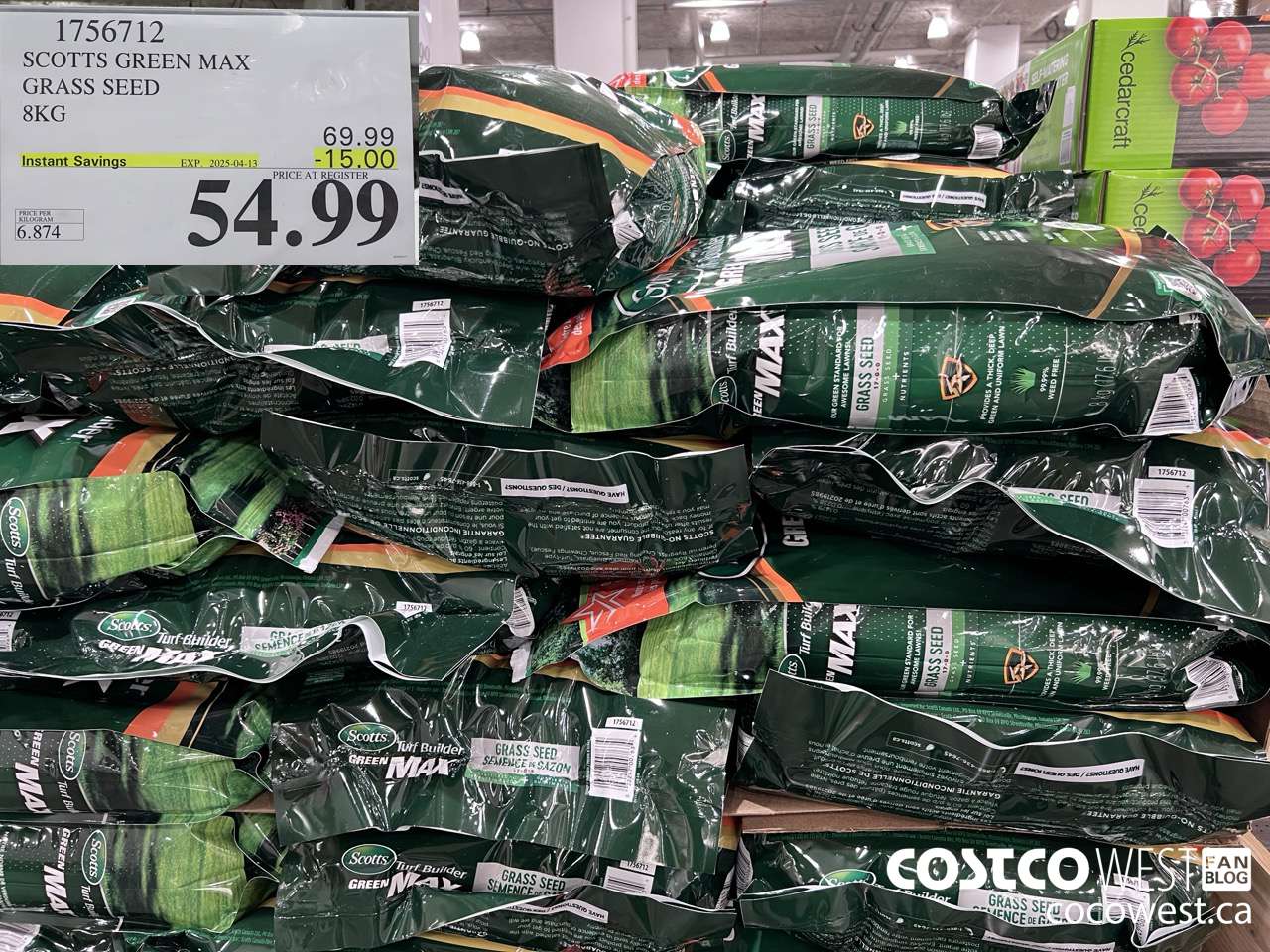 1756712 SCOTTS GREEN MAX GRASS SEED 8KG ($15.00 INSTANT SAVINGS EXPIRES ON 2025-04-13) $54.99