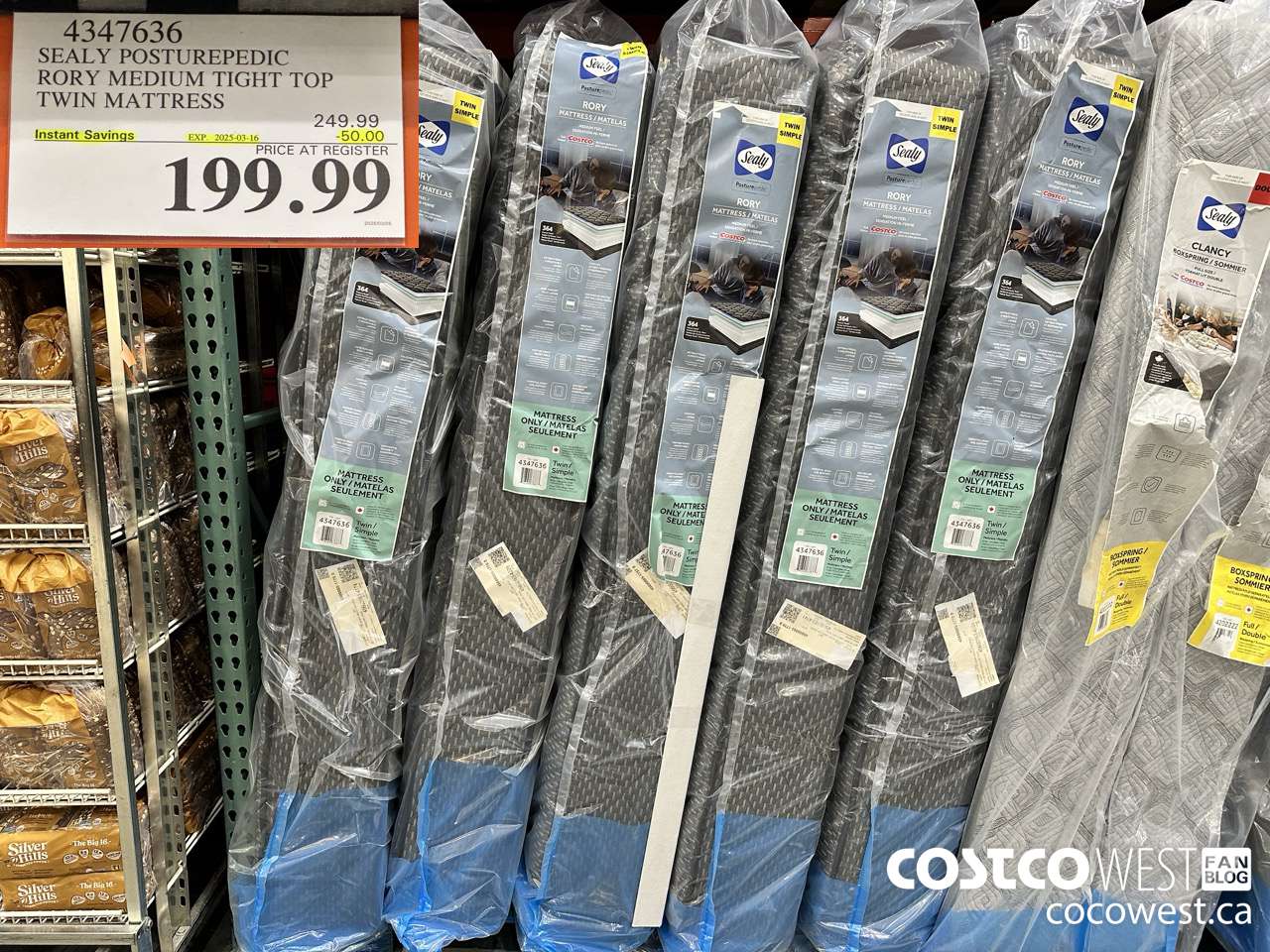 4347636 SEALY POSTUREPEDIC RORY MEDIUM TIGHT TOP TWIN MATTRESS ($50.00 INSTANT SAVINGS EXPIRES ON 2025-03-16) $199.99