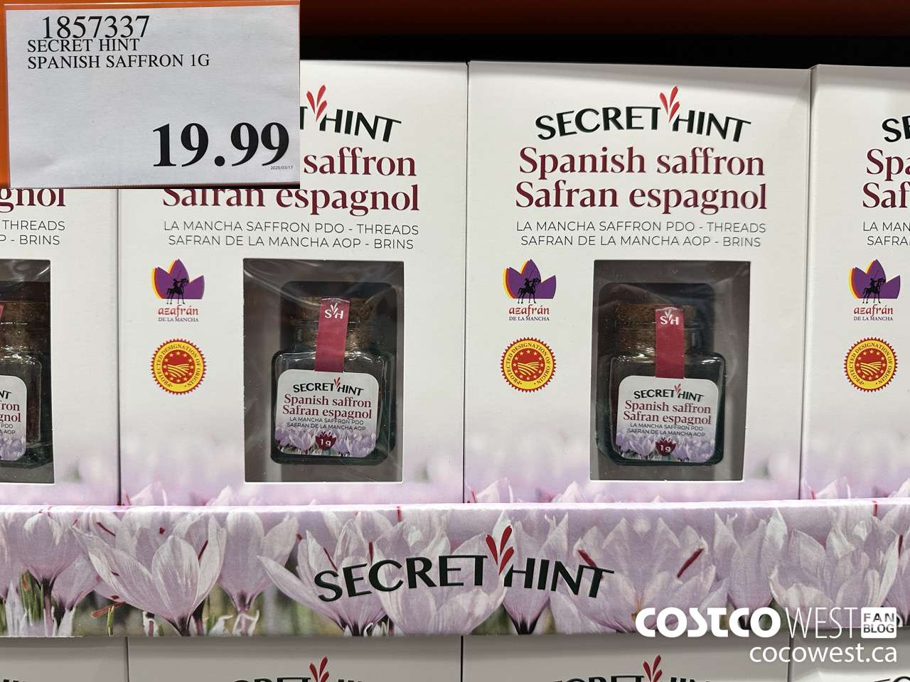 1857337 SECRET HINT SPANISH SAFFRON 1G $19.99