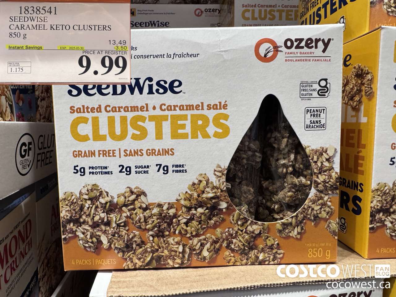 1838541 SEEDWISE CARAMEL KETO CLUSTERS 850G ($3.50 INSTANT SAVINGS EXPIRES ON 2025-03-30) $9.99
