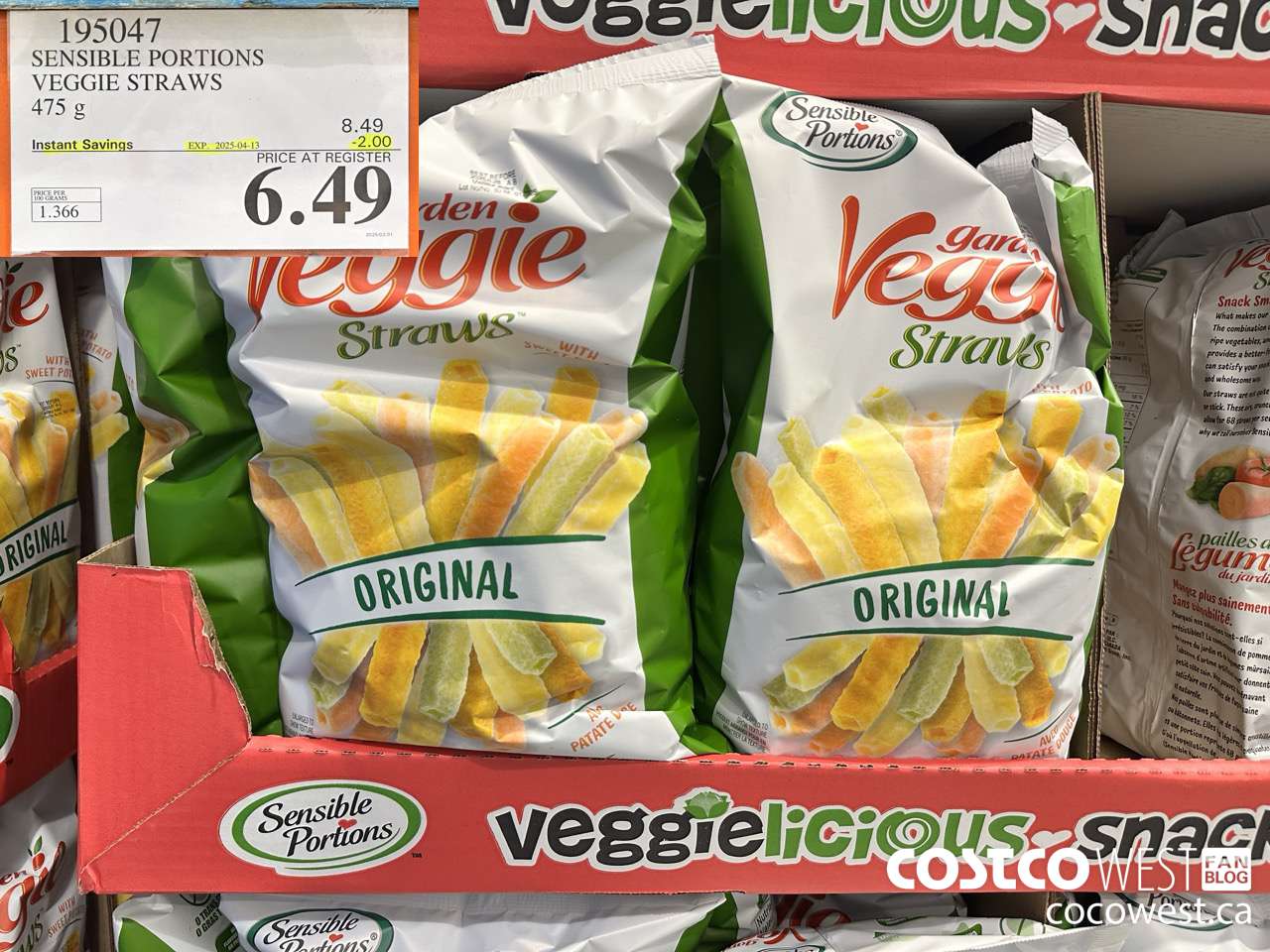 195047 SENSIBLE PORTIONS VEGGIE STRAWS 475 g ($2.00 INSTANT SAVINGS EXPIRES ON 2025-04-13) $6.49