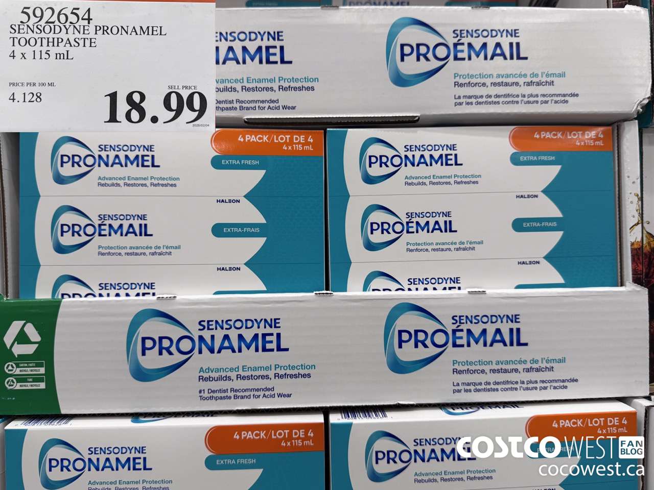 592654 SENSODYNE PRONAMEL TOOTHPASTE 4 X 115 ML $18.99