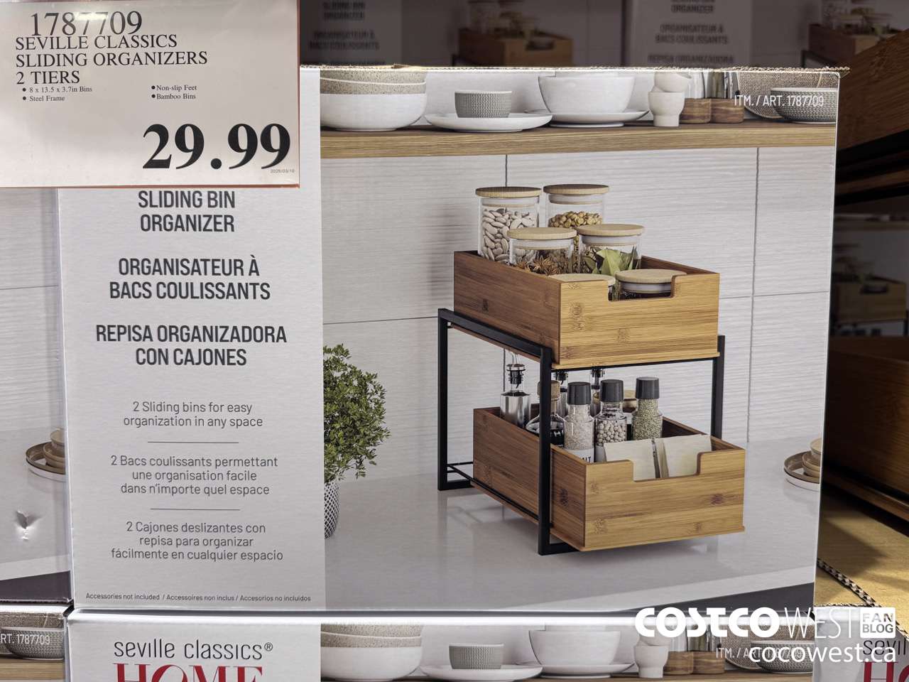 1787709 SEVILLE CLASSICS SLIDING ORGANIZERS 2 TIERS $29.99