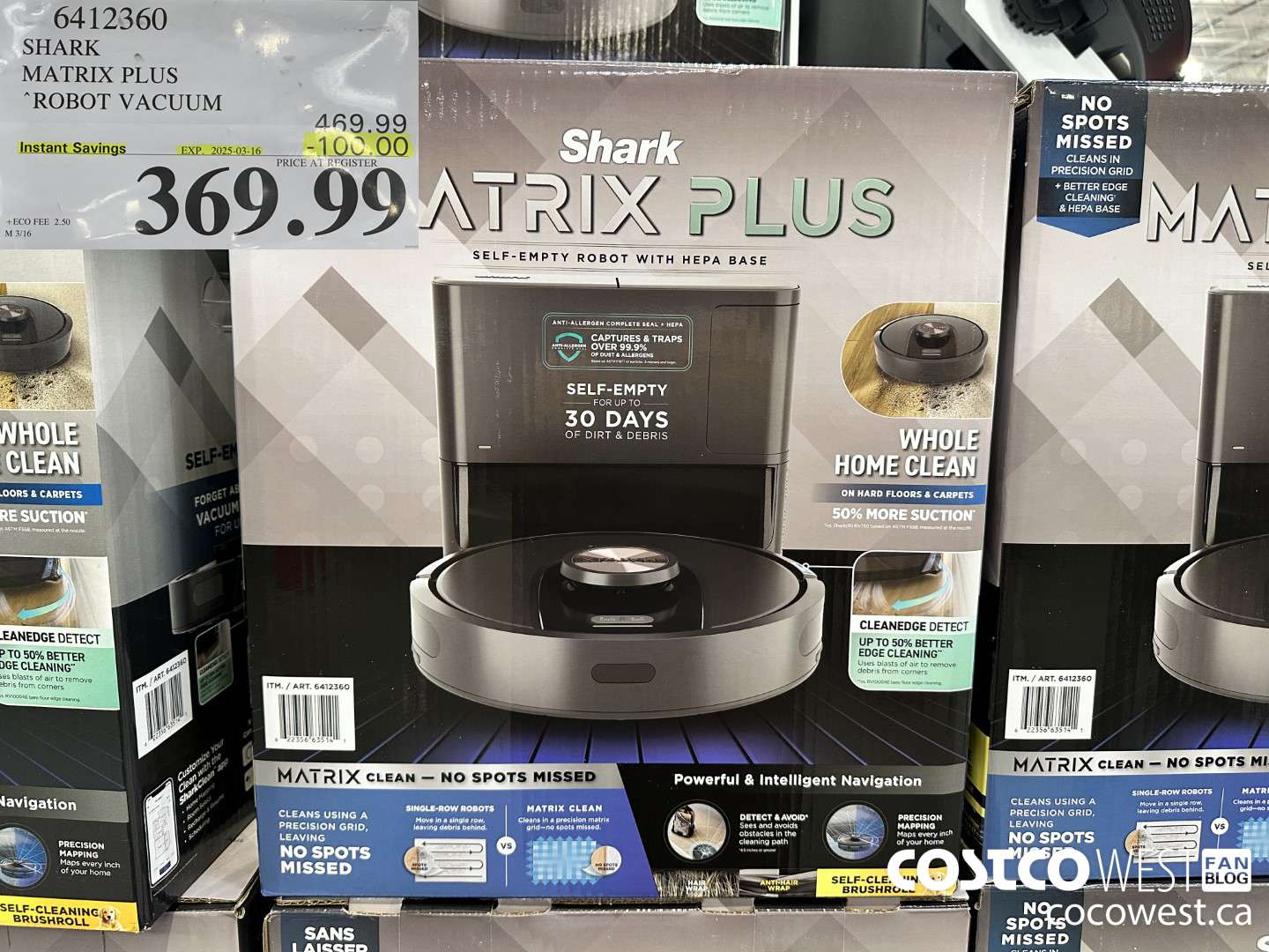 6412360 SHARK MATRIX PLUS ROBOT VACUUM ($100.00 INSTANT SAVINGS EXPIRES ON 2025-03-16) $369.99