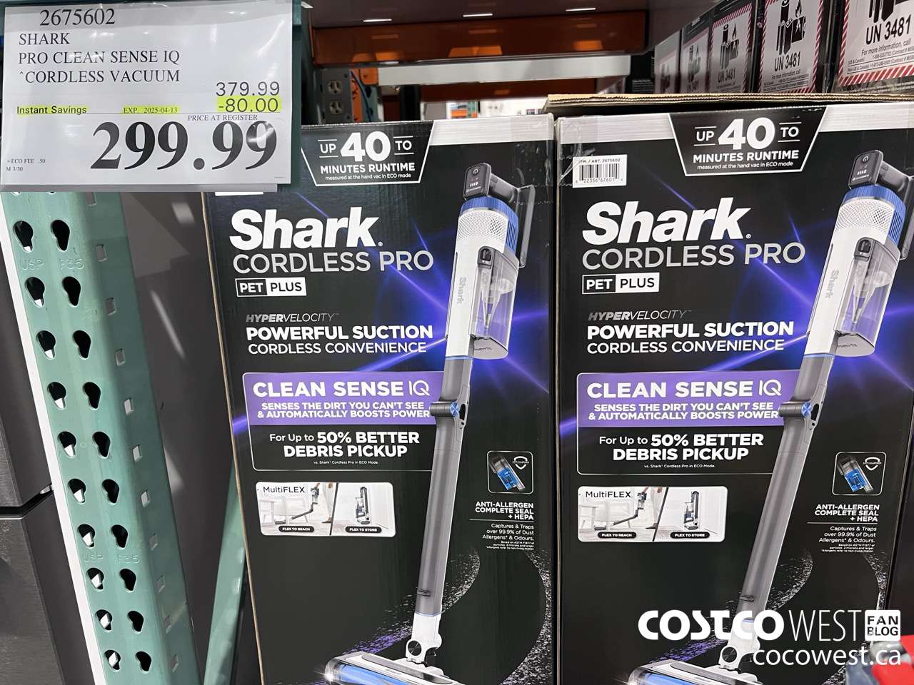 2675602 SHARK PRO CLEAN SENSE IQ CORDLESS VACUUM ($80.00 INSTANT SAVINGS EXPIRES ON 2025-04-13) $299.99