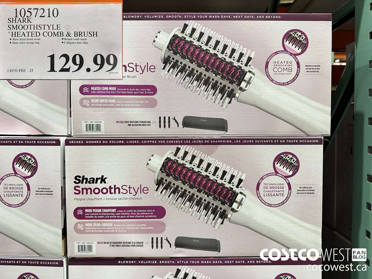 1057210 SHARK SMOOTHSTYLE HEATED COMB & BRUSH $129.99