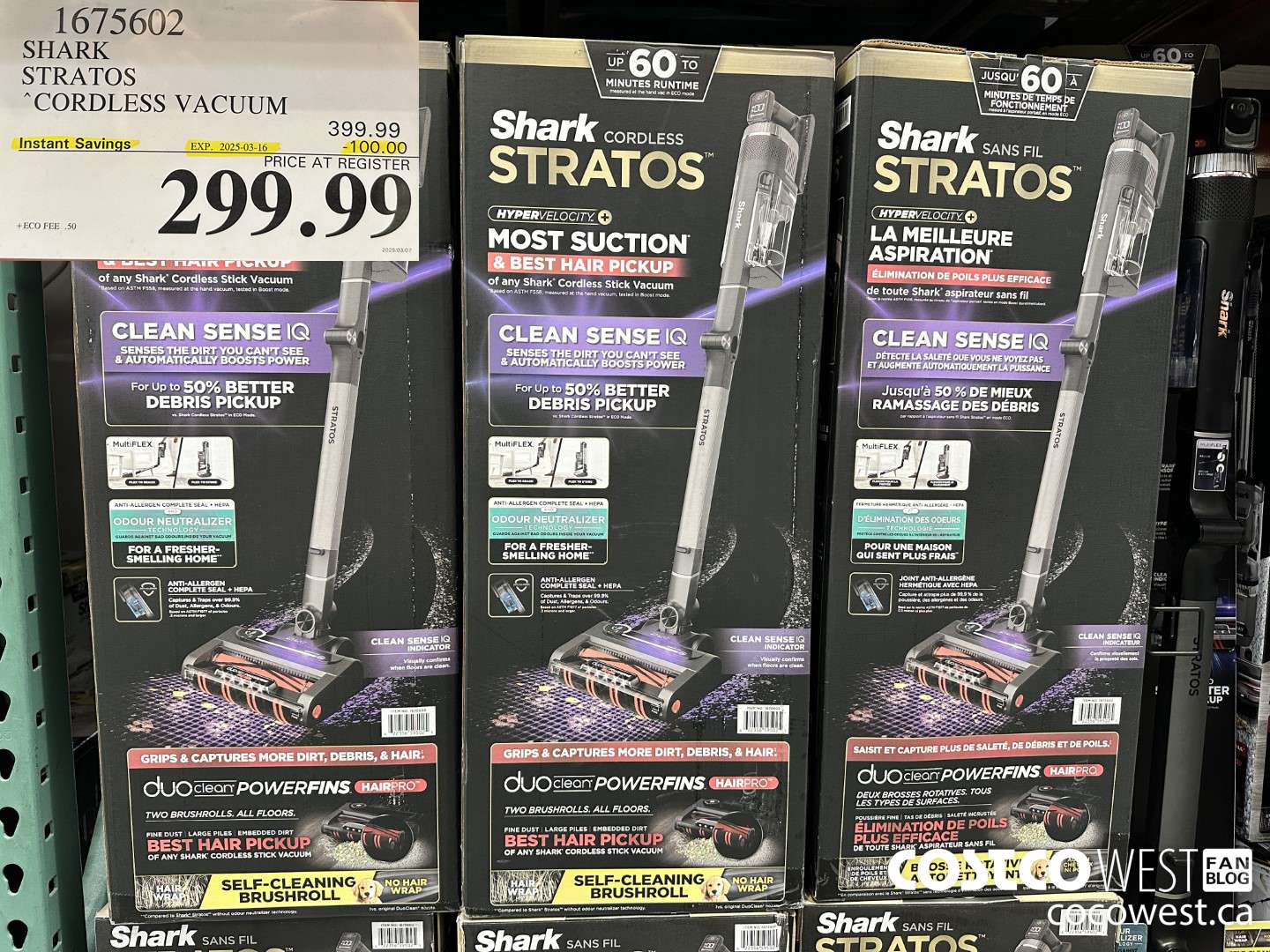 1675602 SHARK STRATOS CORDLESS STICK VACUUM ($100.00 INSTANT SAVINGS EXPIRES ON 2025-03-16) $299.99