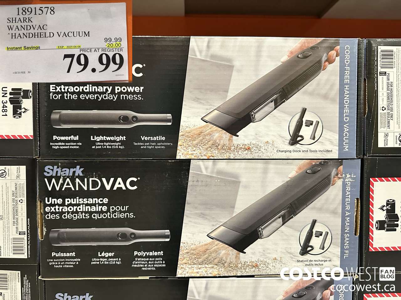 1891578 SHARK WANDVAC HANDHELD VACUUM ($20.00 INSTANT SAVINGS EXPIRES ON 2025-04-06) $79.99