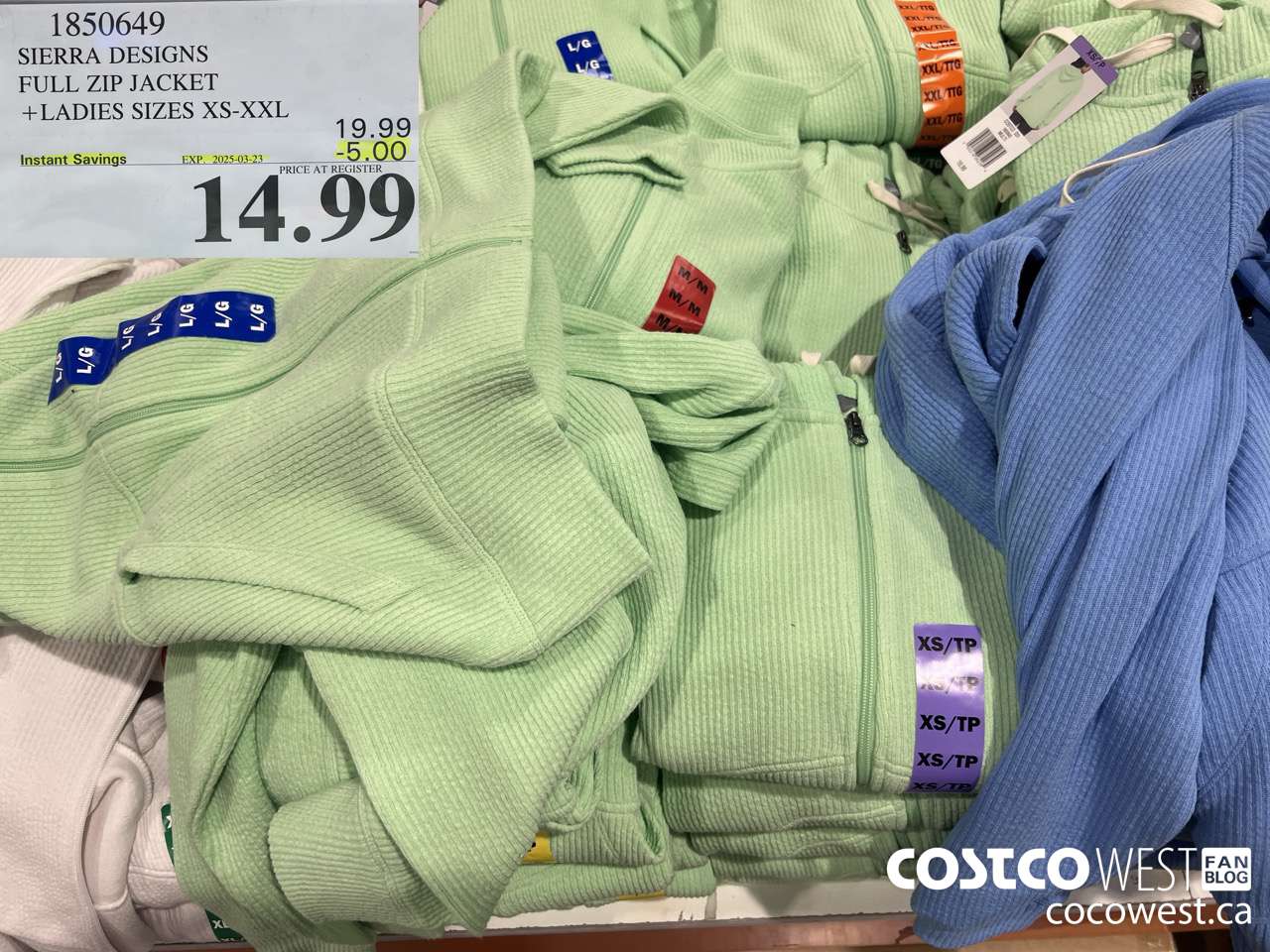 1850649 SIERRA DESIGNS FULL ZIP JACKET LADIES SIZES XS-XXL ($5.00 INSTANT SAVINGS EXPIRES ON 2025-03-23) $14.99