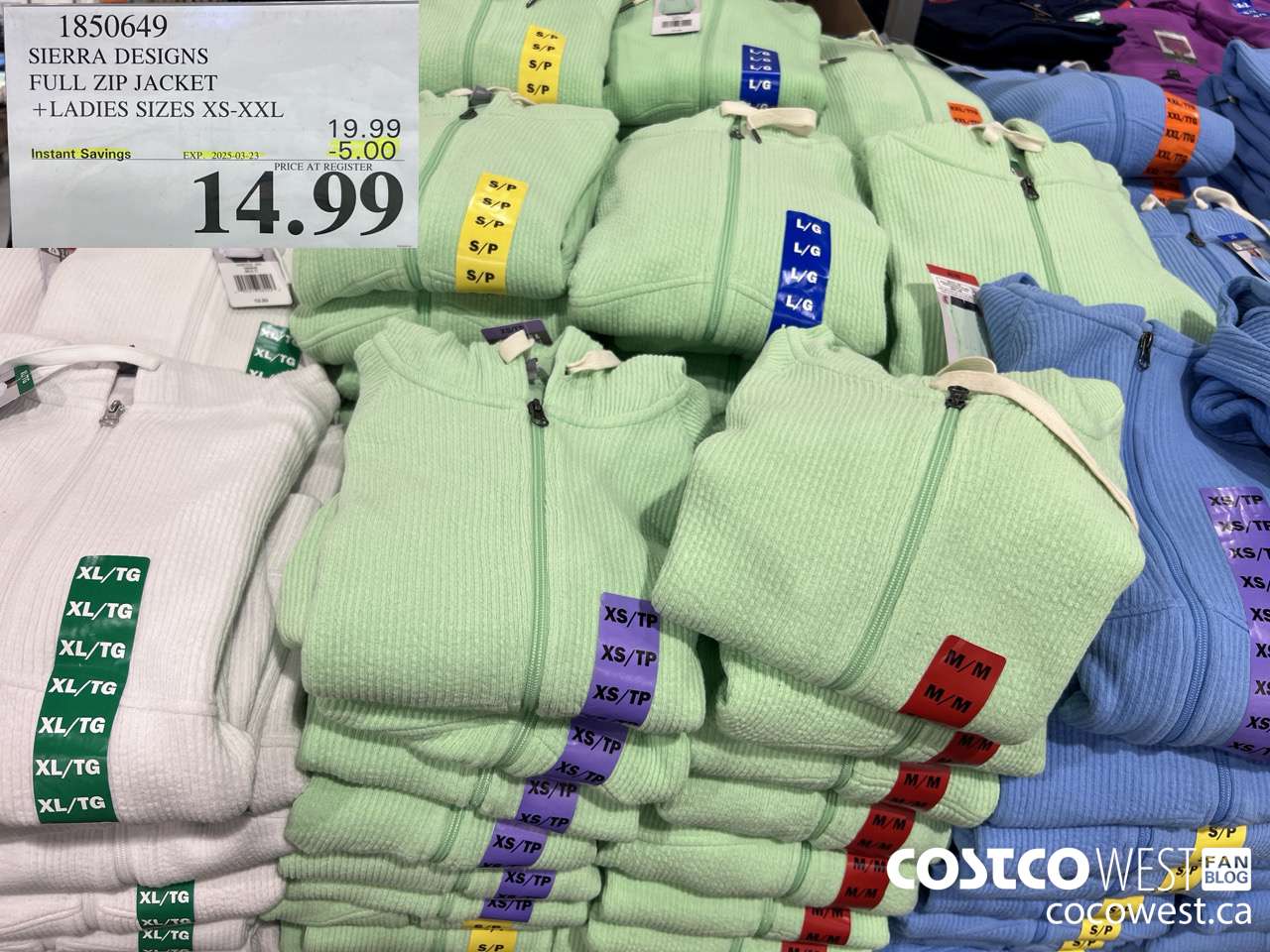 1850649 SIERRA DESIGNS FULL ZIP JACKET LADIES SIZES XS-XXL ($5.00 INSTANT SAVINGS EXPIRES ON 2025-03-23) $14.99