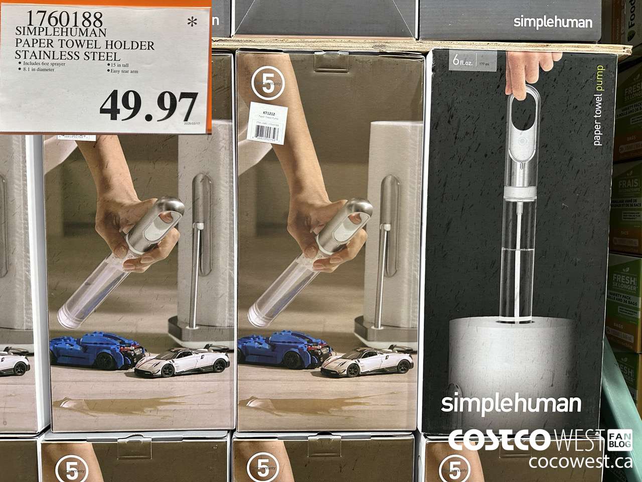 1760188 SIMPLEHUMAN PAPER TOWEL HOLDER STAINLESS STEEL $49.97