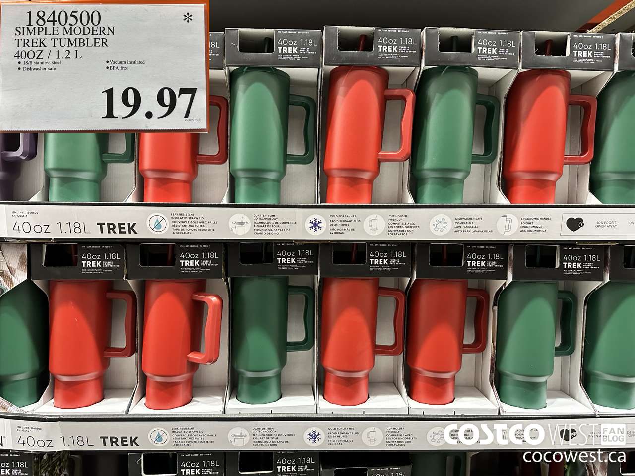 1840500 SIMPLE MODERN TREK TUMBLER 40OZ/1.2L $19.97