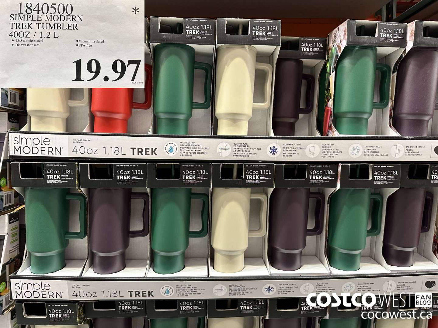 1840500 SIMPLE MODERN TREK TUMBLER 40OZ/1.2L $19.97