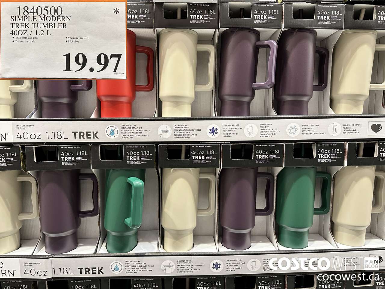 1840500 SIMPLE MODERN TREK TUMBLER 40OZ/1.2L $19.97