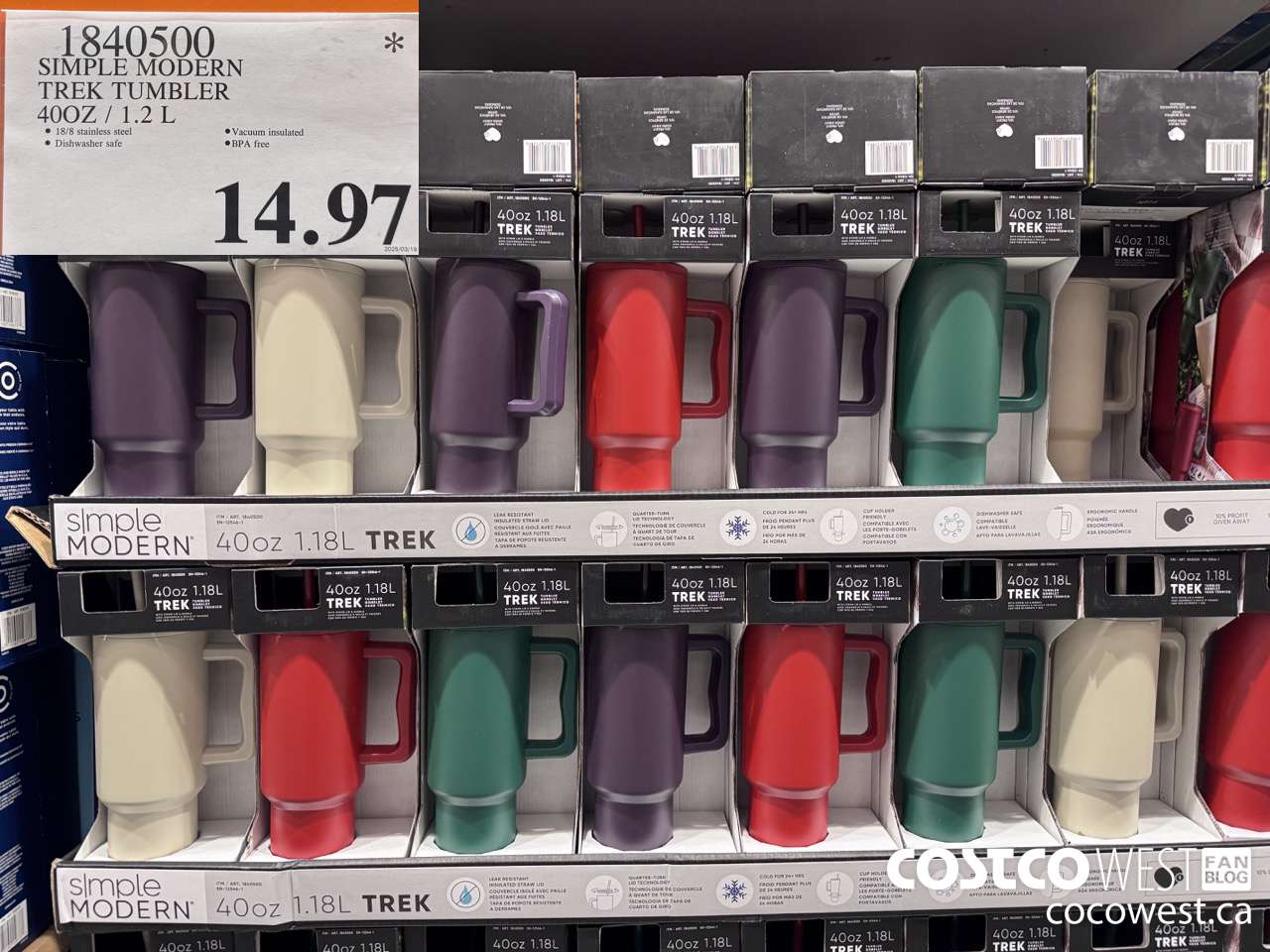 1840500 SIMPLE MODERN TREK TUMBLER 40OZ/1.2L $14.97