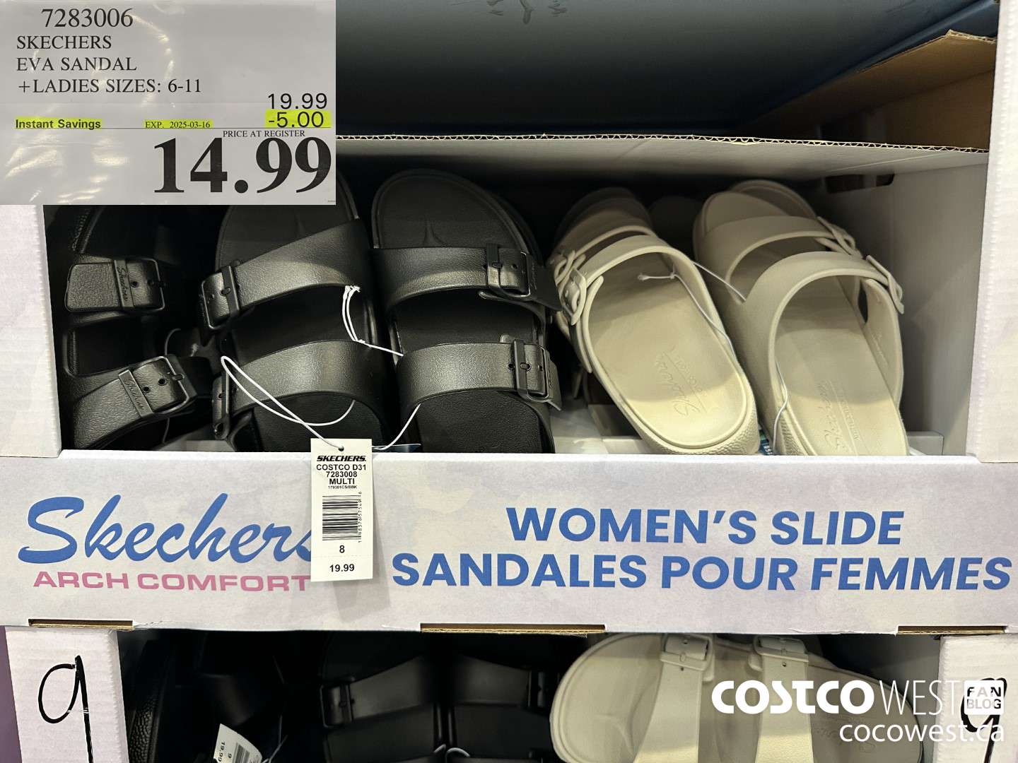 7283006 SKECHERS EVA SANDAL LADIES SIZES 6-11 ($5.00 INSTANT SAVINGS EXPIRES ON 2025-03-16) $14.99