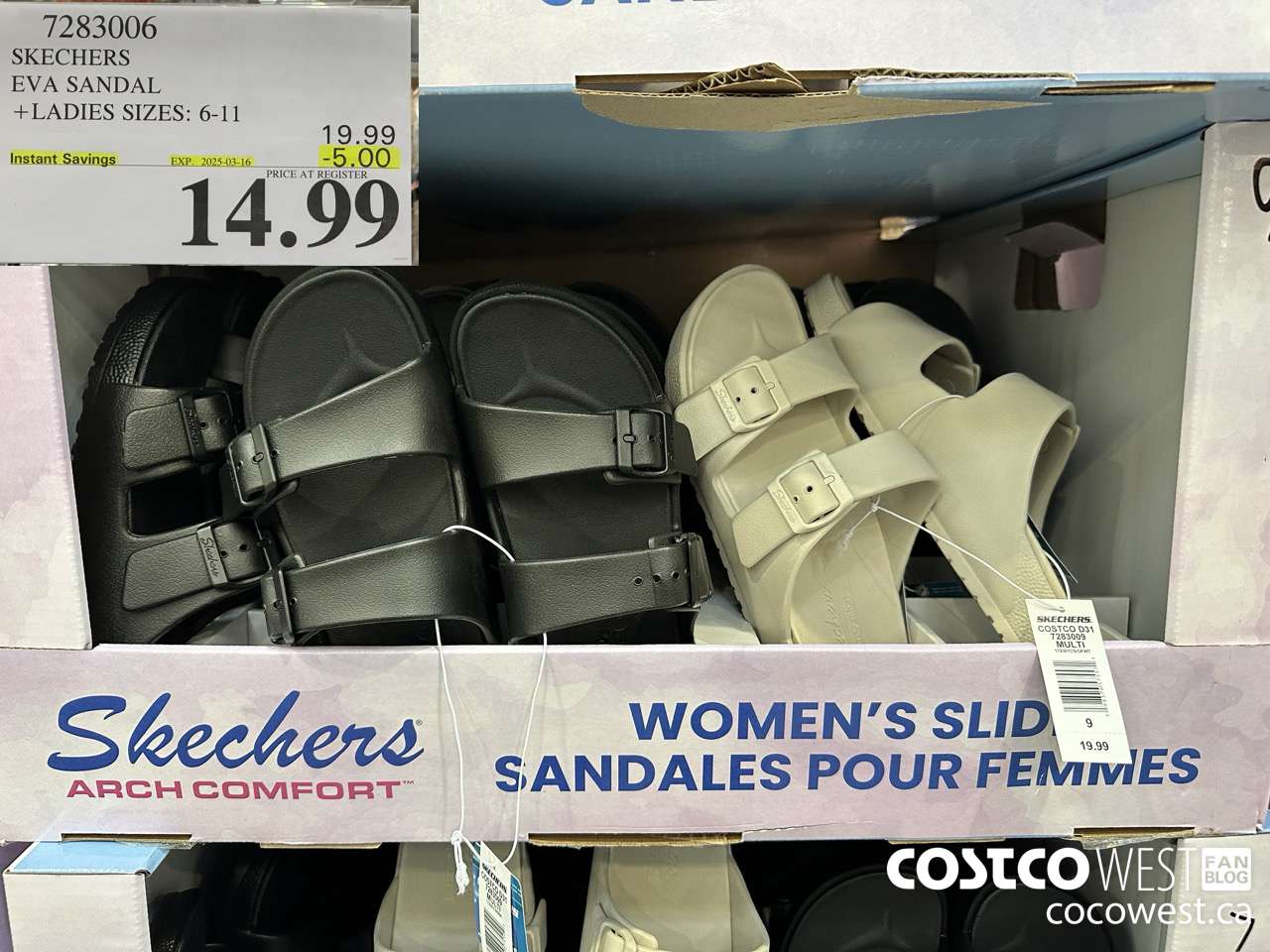 7283006 SKECHERS EVA SANDAL LADIES SIZES 6-11 ($5.00 INSTANT SAVINGS EXPIRES ON 2025-03-16) $14.99