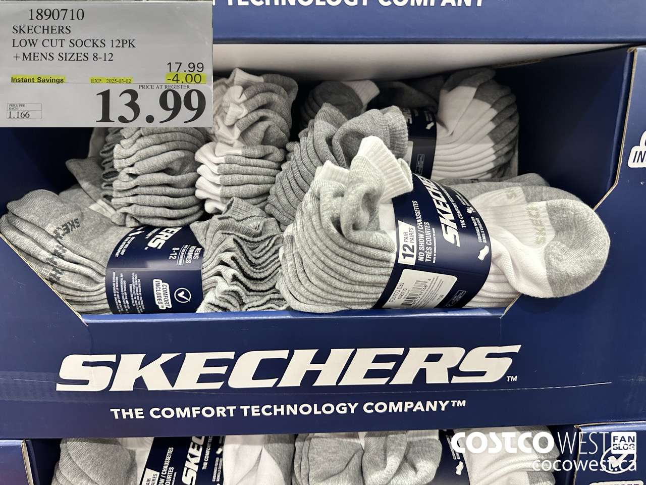 1890710 SKECHERS LOW CUT SOCKS 12PK MENS SIZES 8-12 ($4.00 INSTANT SAVINGS EXPIRES ON 2025-03-02) $13.99