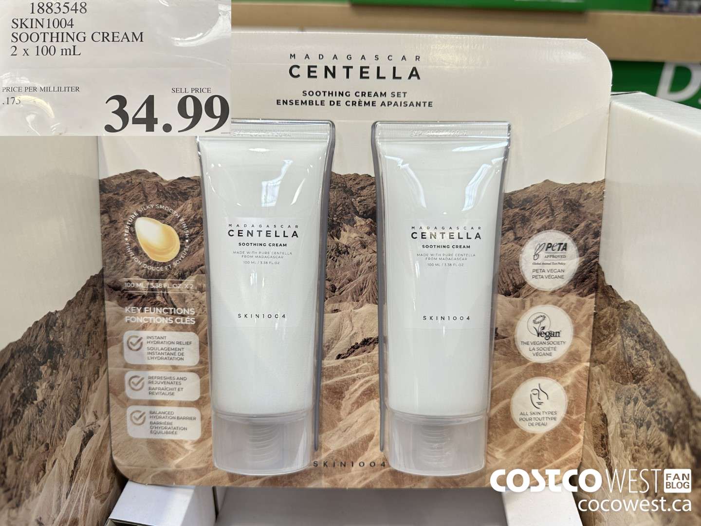 1883548 SKIN1004 SOOTHING CREAM 2 X 100ML $34.99