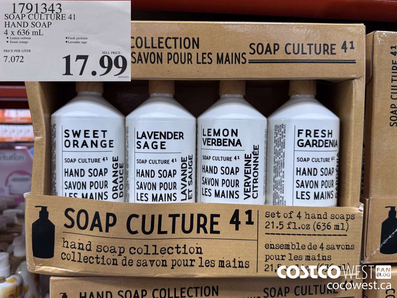 1791343 SOAP CULTURE 41 HAND SOAP 4 X 626ML $17.99