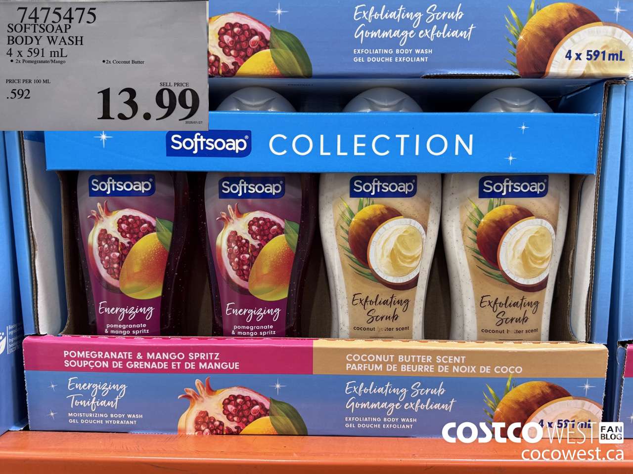 7475475 SOFTSOAP BODY WASH 4 x 591 mL $13.99