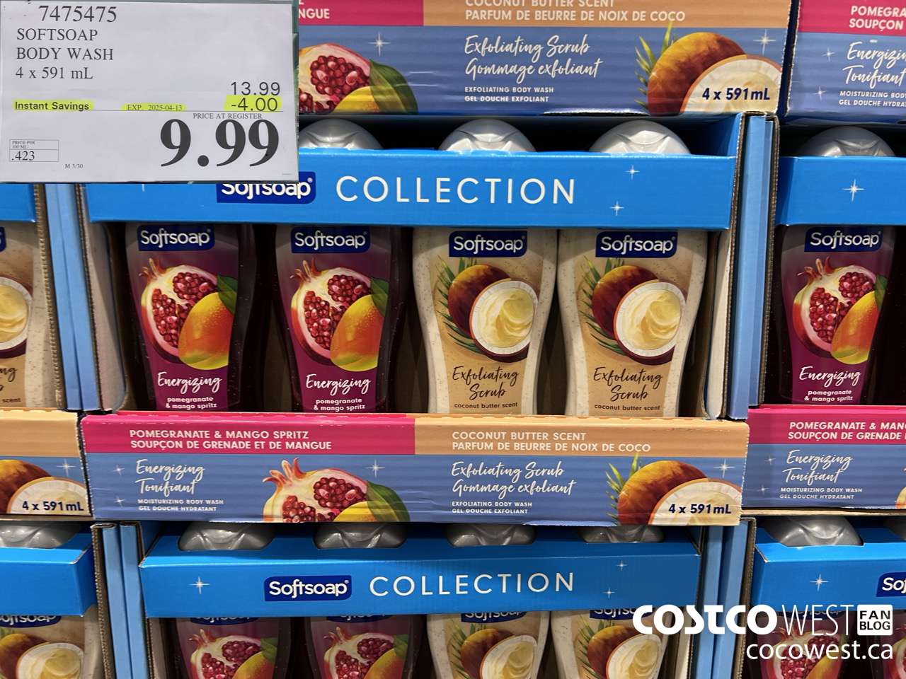 7475475 SOFTSOAP BODY WASH 4 x 591 mL ($4.00 INSTANT SAVINGS EXPIRES ON 2025-04-13) $9.99