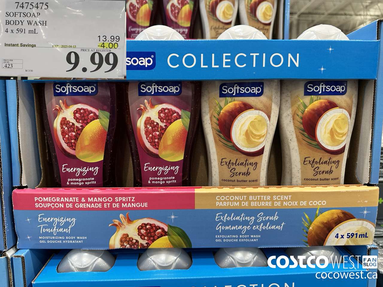 7475475 SOFTSOAP BODY WASH 4 x 591 mL ($4.00 INSTANT SAVINGS EXPIRES ON 2025-04-13) $9.99