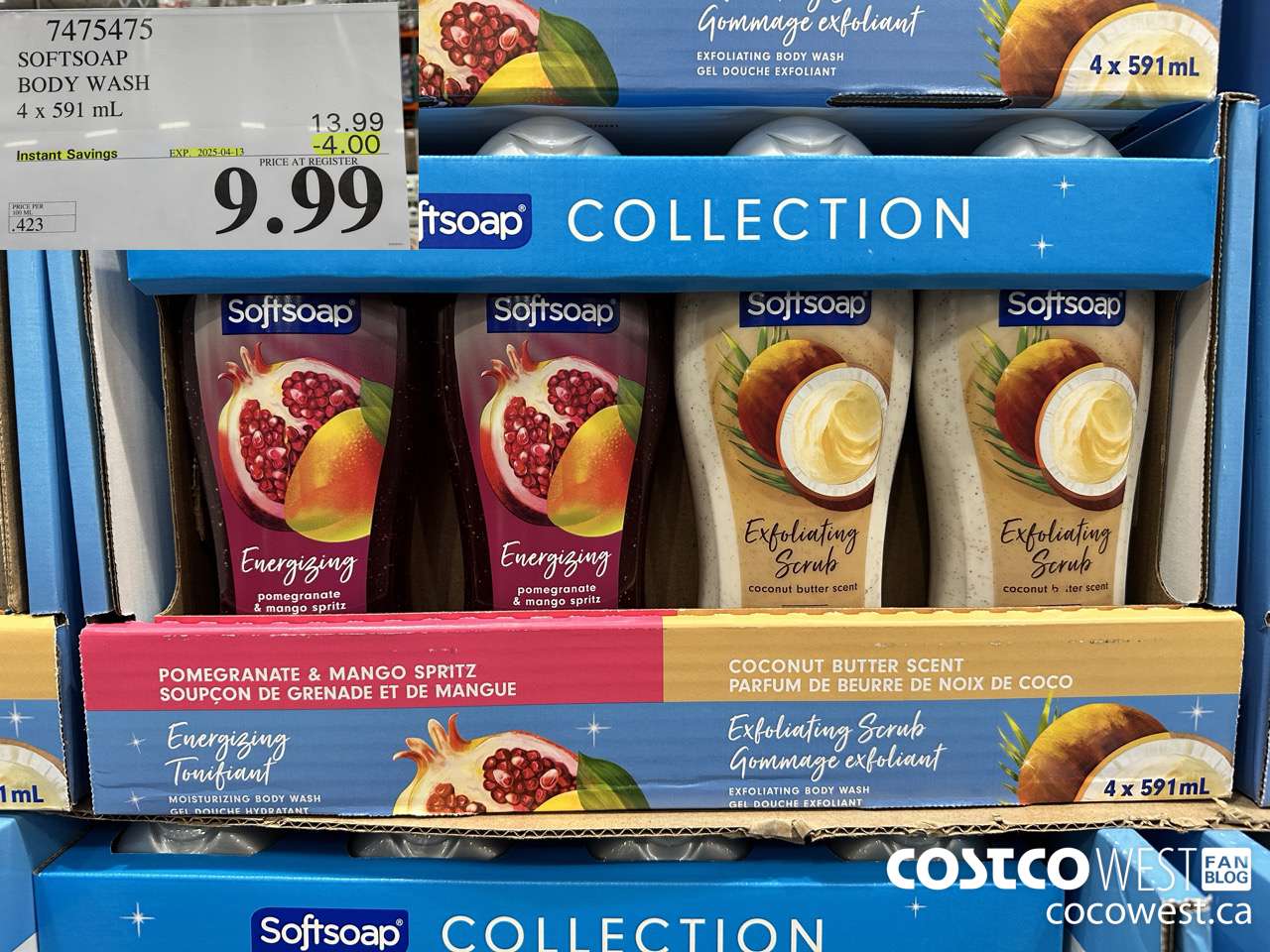 7475475 SOFTSOAP BODY WASH 4 x 591 mL ($4.00 INSTANT SAVINGS EXPIRES ON 2025-04-13) $9.99