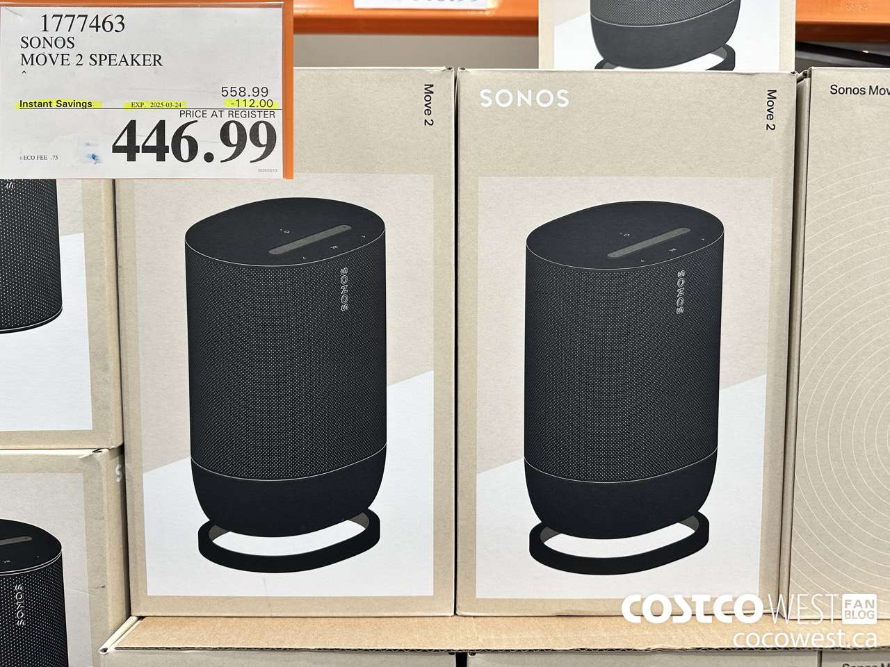 1777463 SONOS MOVE 2 SPEAKER ($112.00 INSTANT SAVINGS EXPIRES ON 2024-03-24) $446.99