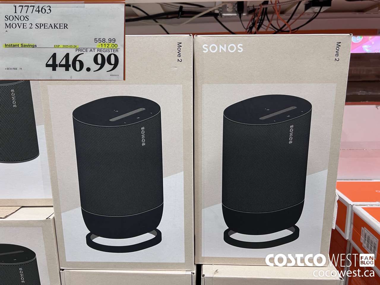 1777463 SONOS MOVE 2 SPEAKER ($112.00 INSTANT SAVINGS EXPIRES ON 2024-03-24) $446.99