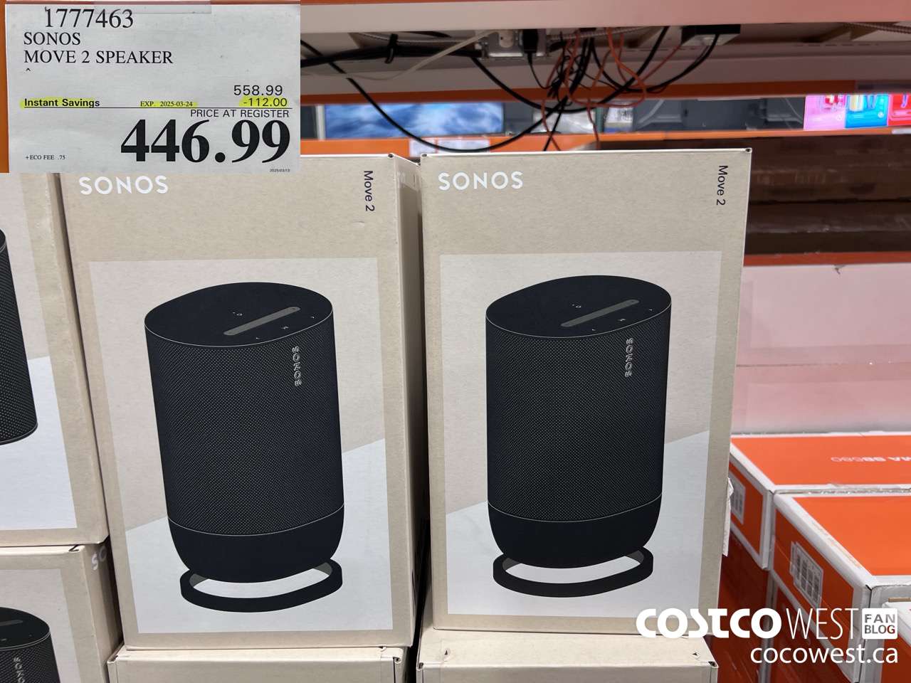 1777463 SONOS MOVE 2 SPEAKER ($112.00 INSTANT SAVINGS EXPIRES ON 2024-03-24) $446.99