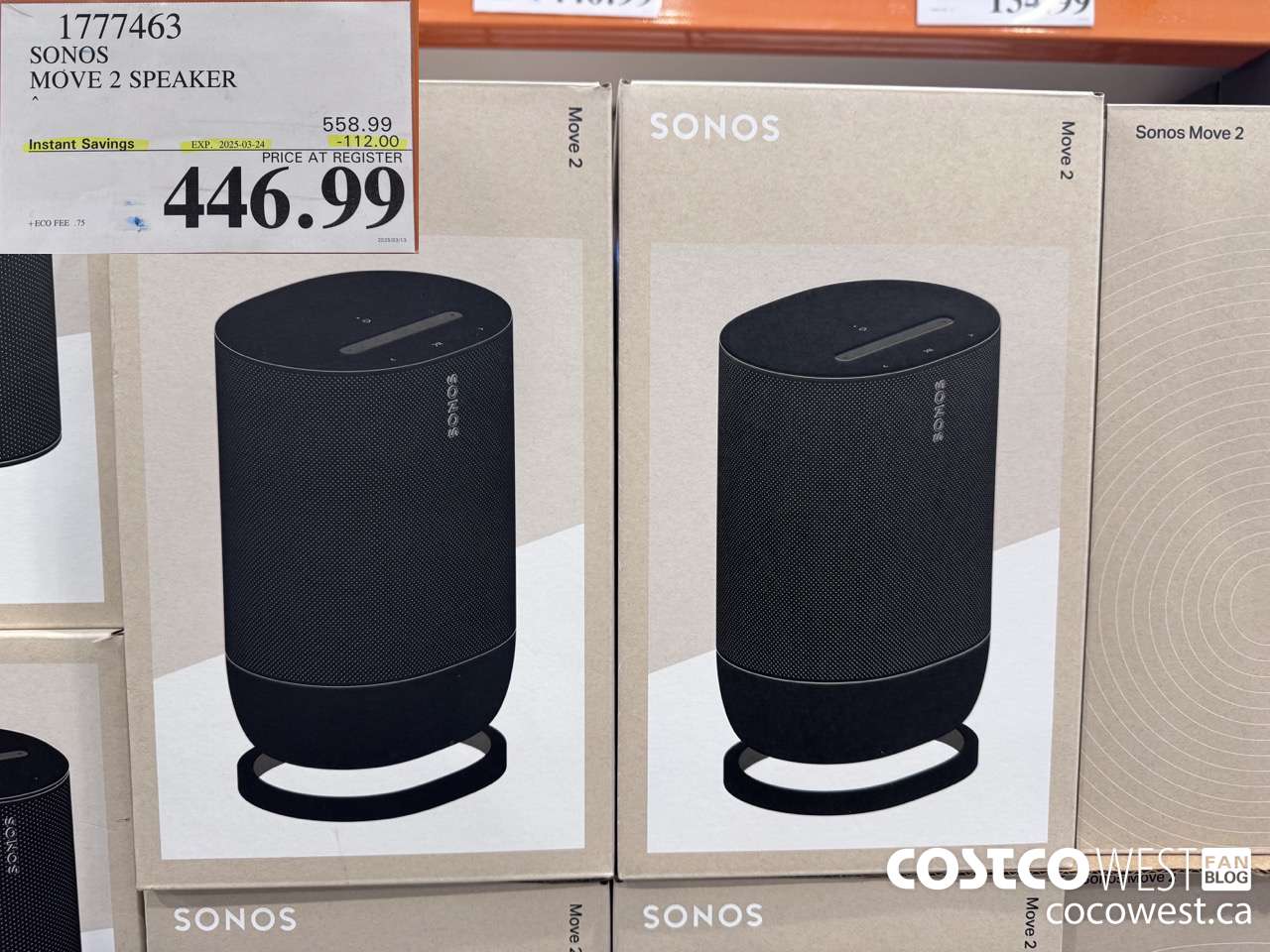 1777463 SONOS MOVE 2 SPEAKER ($112.00 INSTANT SAVINGS EXPIRES ON 2024-03-24) $446.99