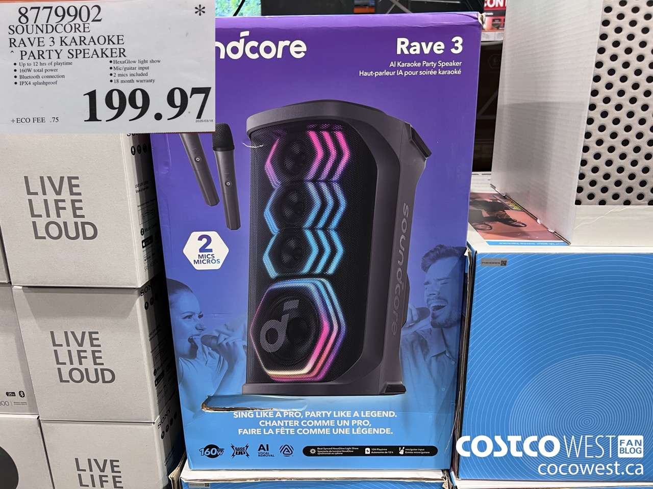 8779902 SOUNDCORE RAVE 3 BLUETOOTH SPEAKER $199.97