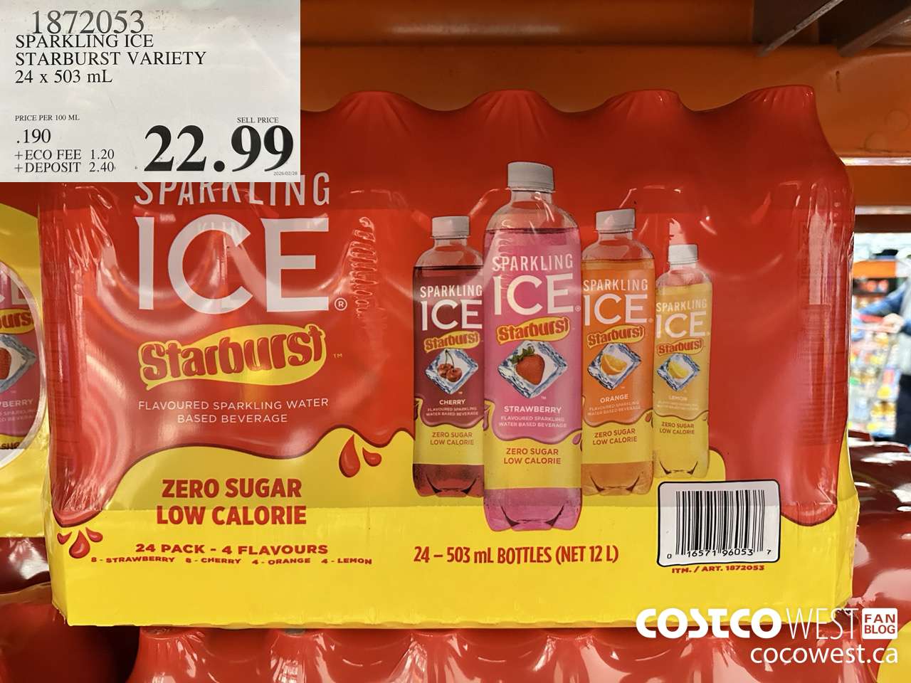 1872053 SPARKLING ICE STARBURST VARIETY 24 X 503ML $22.99