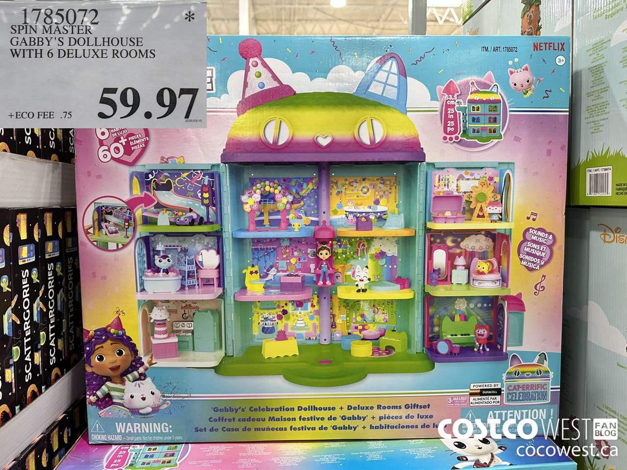 1785072 SPIN MASTER GABBY'S DOLLHOUSE WITH 6 DELUXE ROOMS $59.97