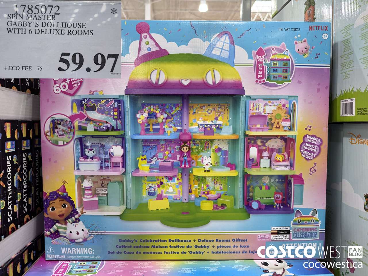 1785072 SPIN MASTER GABBY'S DOLLHOUSE WITH 6 DELUXE ROOMS $59.97
