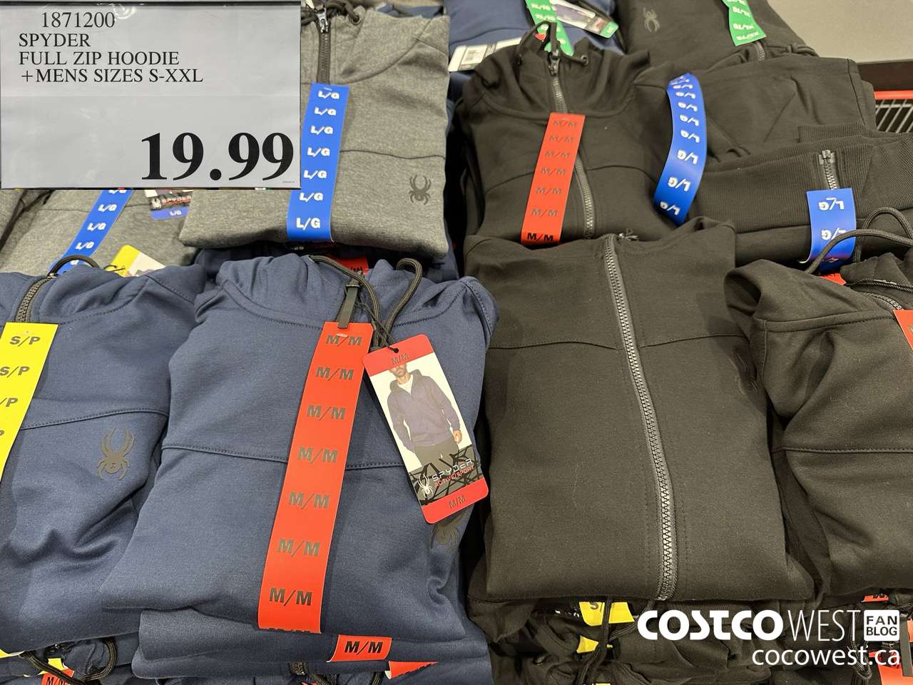 1871200 SPYDER FULL ZIP HOODIE MENS SIZES S-XXL $19.99