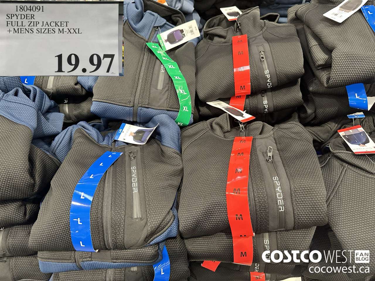 1804091 SPYDER FULL ZIP JACKET MENS SIZES M-XXL $19.97