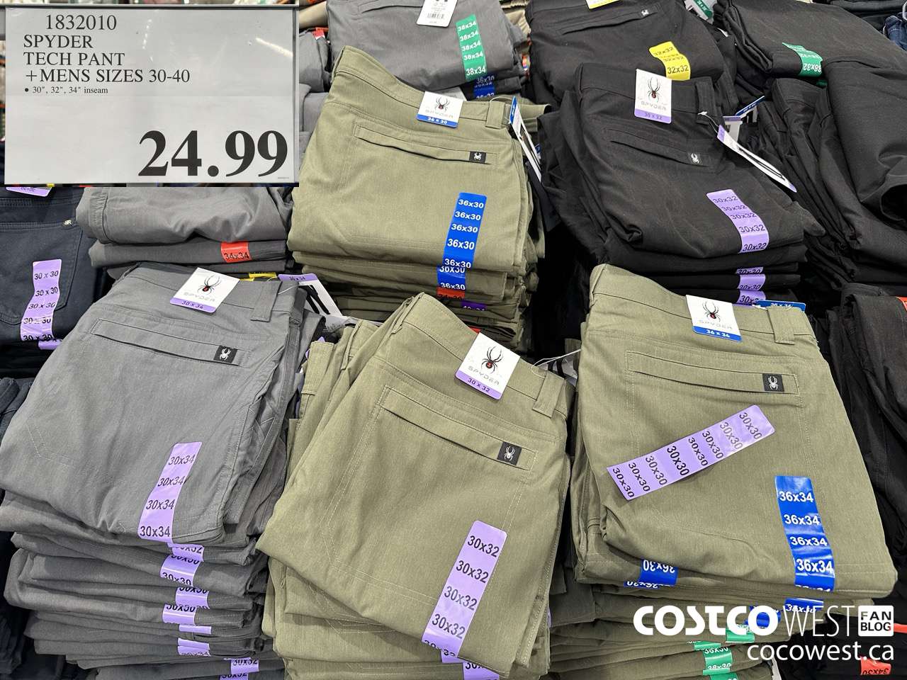 1832010 SPYDER TECH PANT MENS SIZES 30-40 $24.99