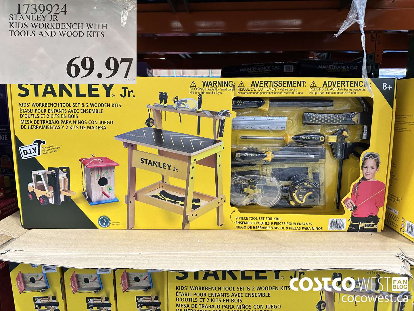 1739924 STANLEY JR KIDS WORKBENCH WITH TOOLS AND WOOD KITS $69.97