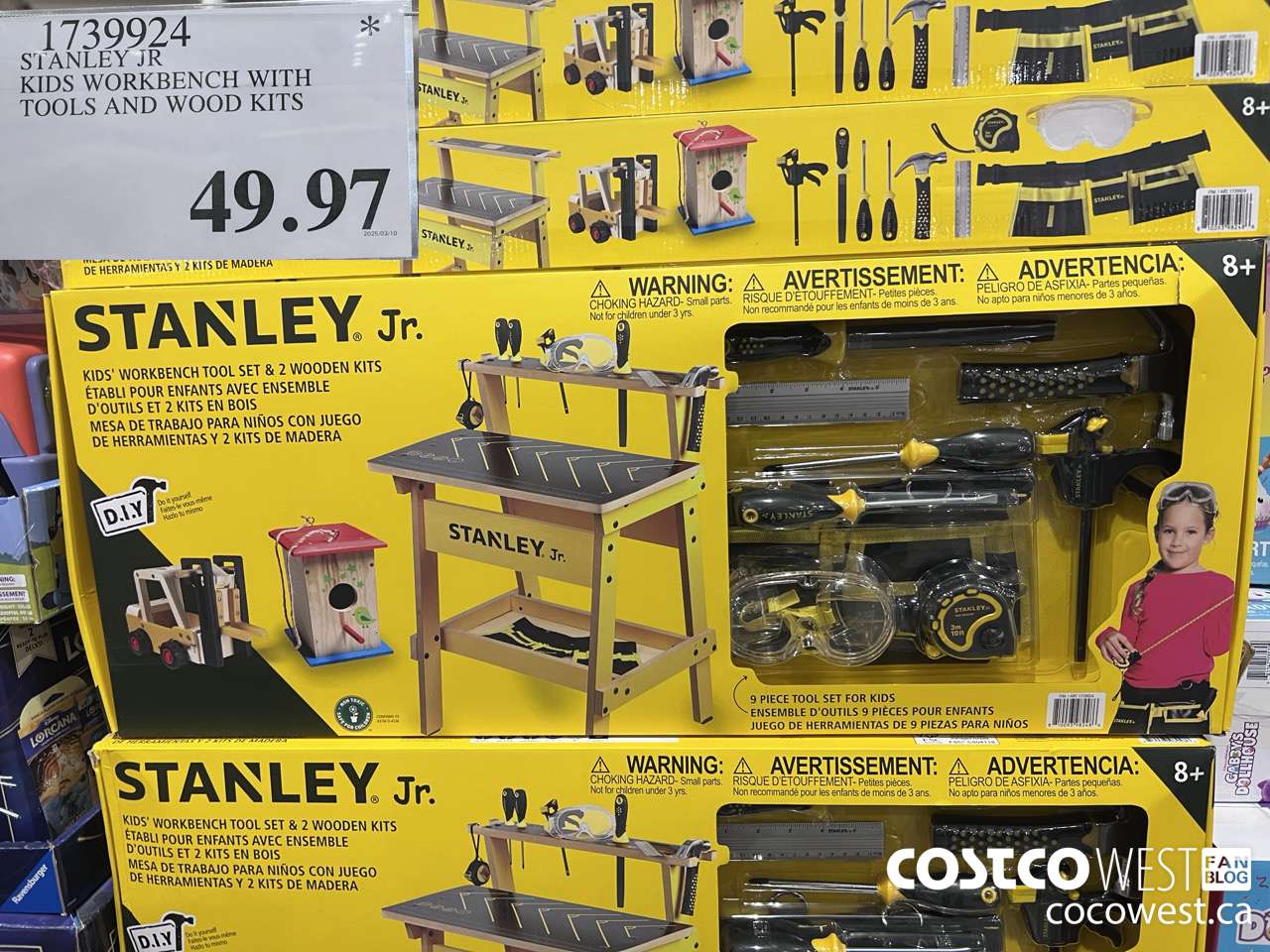 1739924 STANLEY JR KIDS WORKBENCH WITH TOOLS AND WOOD KITS $49.97