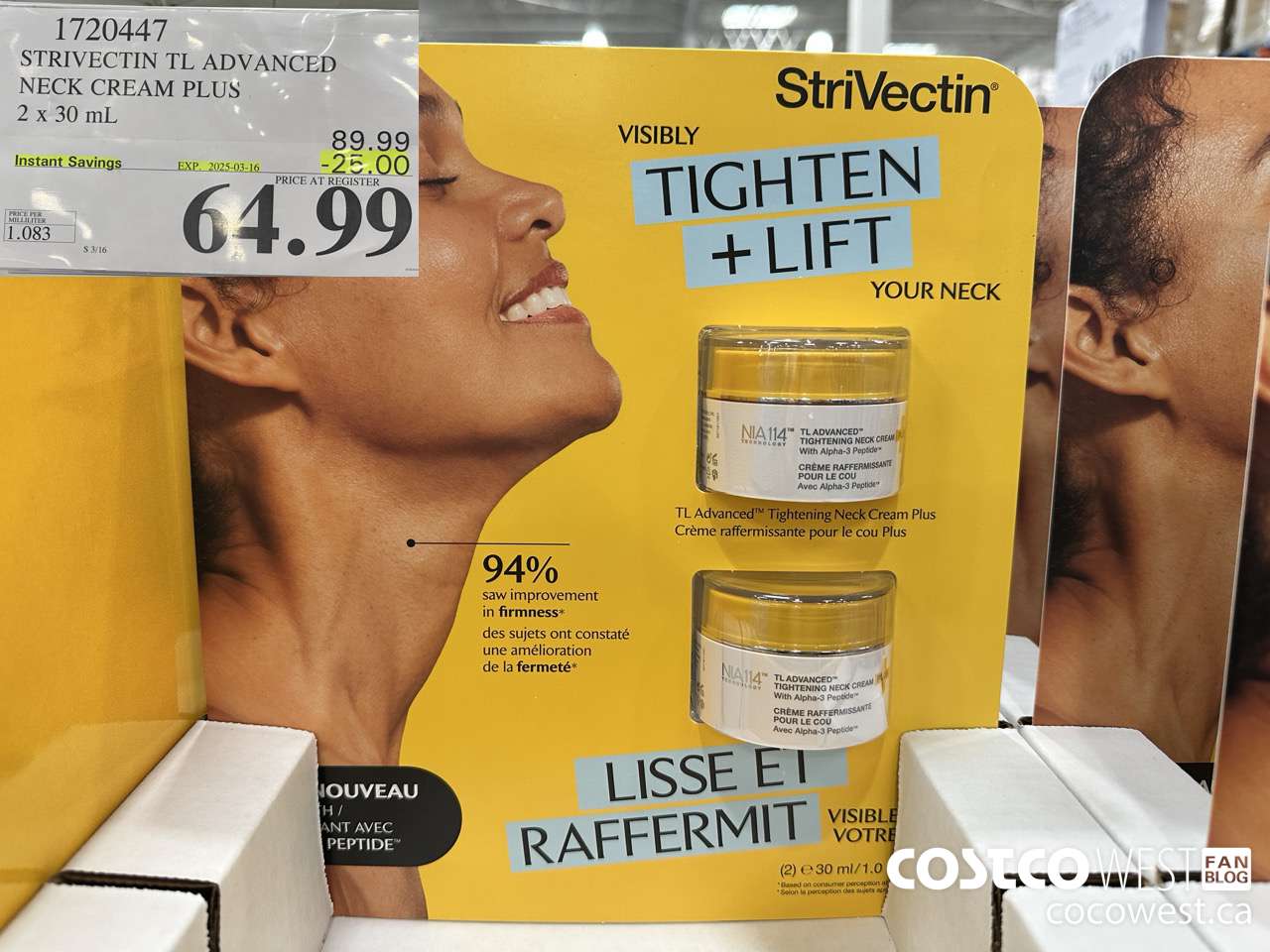 1720447 STIVECTIN TL ADVANCED NECK CREAM PLUS 2 X 30 ML ($25.00 INSTANT SAVINGS EXPIRES ON 2025-03-16) $64.99