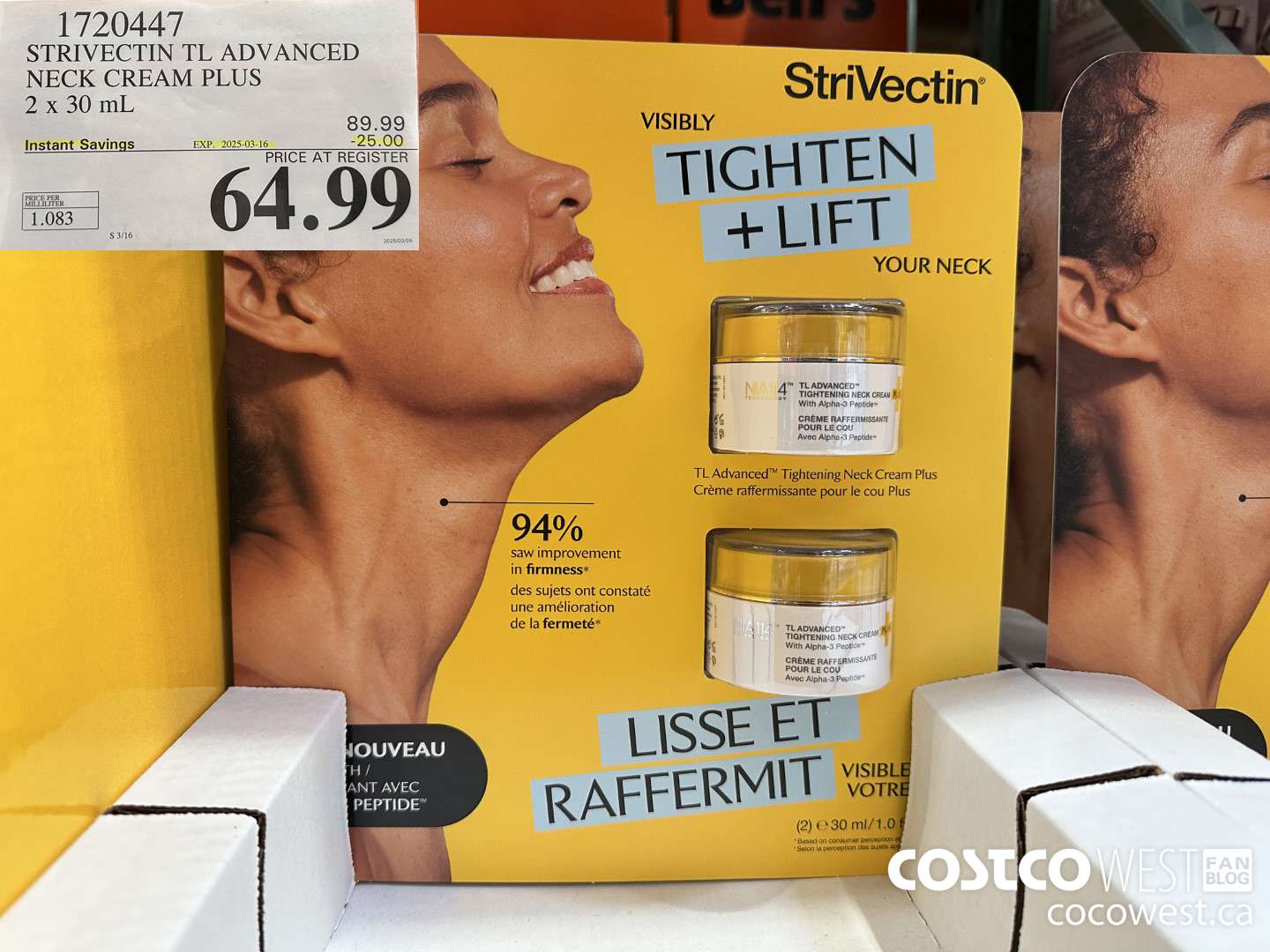 1720447 STIVECTIN TL ADVANCED NECK CREAM PLUS 2 X 30 ML ($25.00 INSTANT SAVINGS EXPIRES ON 2025-03-16) $64.99