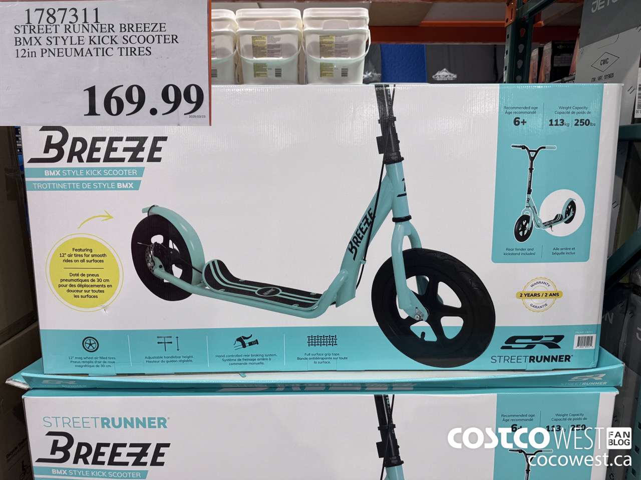 1787311 STREET RUNNER BREEZE BMX STYLE KICK SCOOTER 12IN PNEUMATIC TIRES $169.99